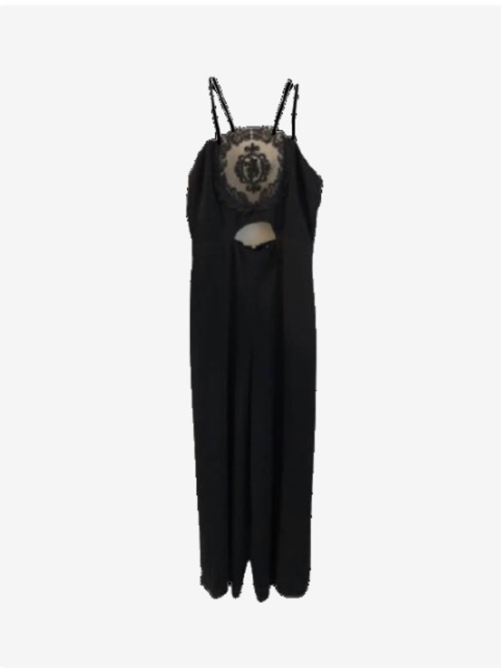 ASOS black lace cut out midi backless wide leg jumpsuit
